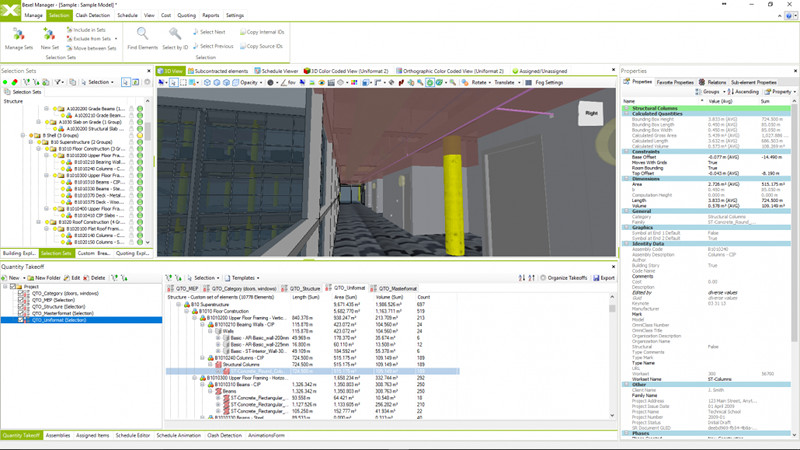 Építési projekt tervezést támogató 3D BIM szolgáltatása: Mennyiségkigyűjtés